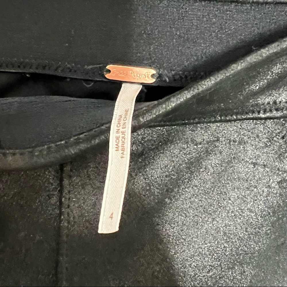 Free People “Never Let It Go” Faux Suede/Leather Leggings NWOT - Picture 10 of 10